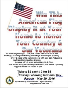 Flag Kit Raffle May 2016